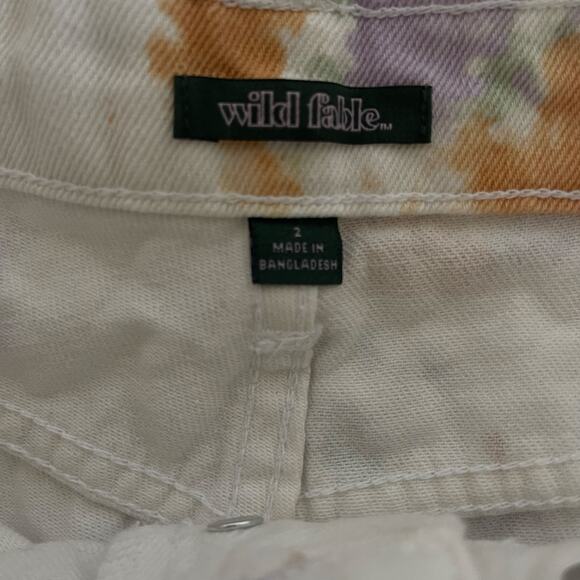 Wild Fable White Tie-Dye Fringe Highest Rise Shorts - Size 2 - Picture 5 of 7